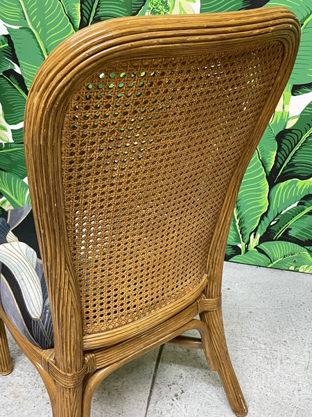 Pencil Reed Rattan and Cane Dining Chairs
