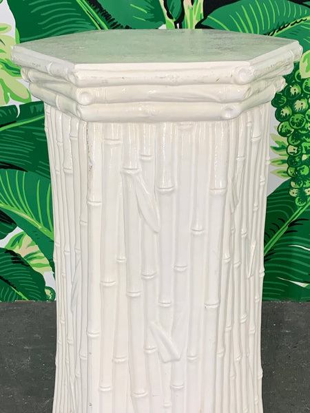 Ceramic Faux Bamboo Plant Stand Pedestal top view