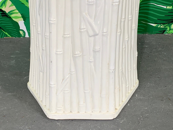 Ceramic Faux Bamboo Plant Stand Pedestal bottom view