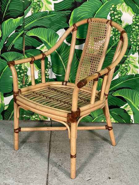 Bamboo Rattan Dining Chairs by Drexel Heritage