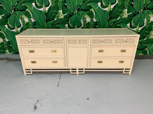 Asian Chinoiserie Style Bamboo Dresser top view