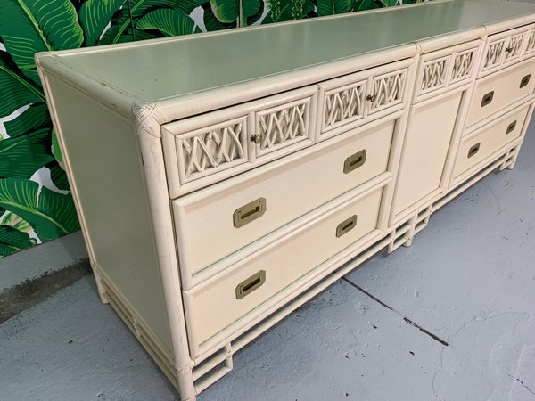 Asian Chinoiserie Style Bamboo Dresser