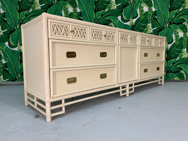 Asian Chinoiserie Style Bamboo Dresser front view