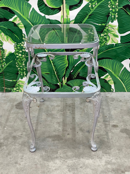 Russell Woodard Iron Patio Step Side Table