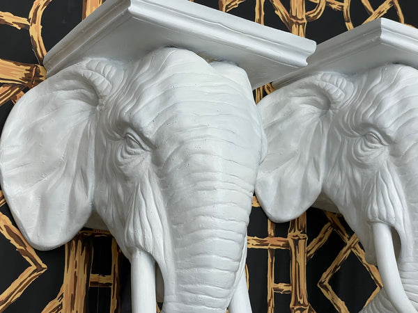 Mid Century Sculptural Elephant Form Wall Shelves