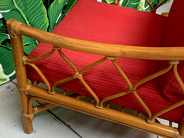 Rattan Tiki Style Chinoiserie Lounge Chairs