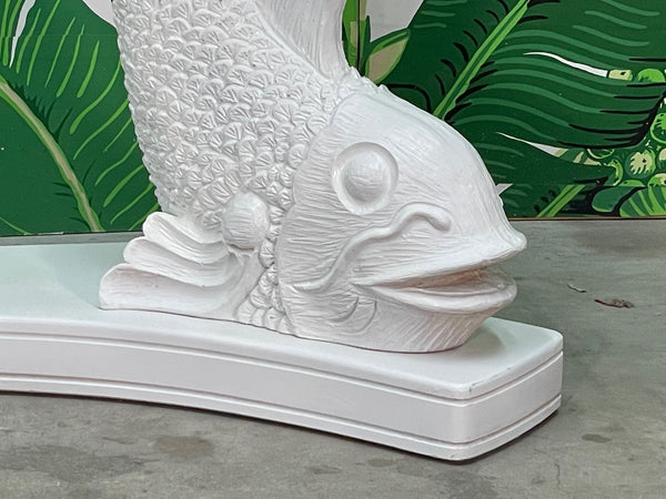 Japanese Koi Fish Sculptural Console Table