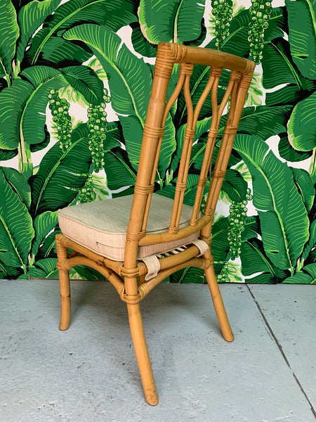 Vintage Rattan Cathedral Dining Chairs - Set of 6 rear view