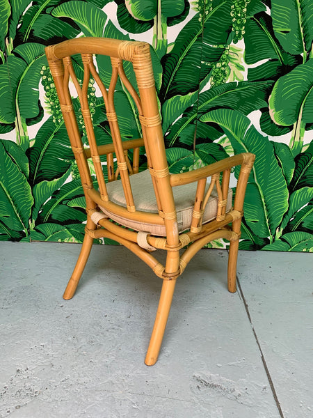 Vintage Rattan Cathedral Dining Chairs - Set of 6