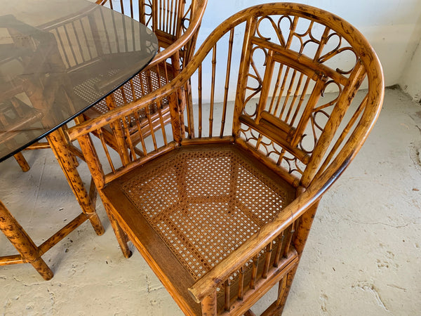 Brighton Pavilion Rattan Dining Set 4 Chairs and Table close up