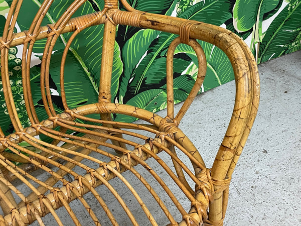 Vintage Rattan Loveseat or Bench, 5 Available