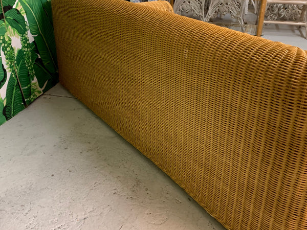 Michael Taylor Style Sculptural Wicker Sofa