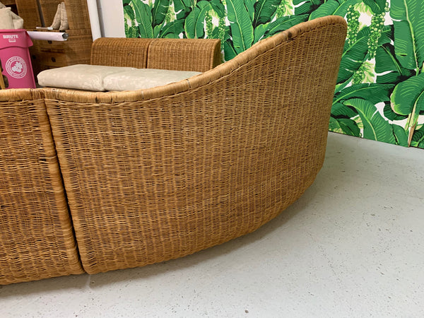 Large Sculptural Wicker Sectional Sofa