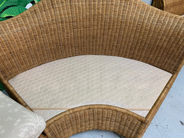 Large Sculptural Wicker Sectional Sofa