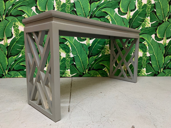 Chinese Chinoiserie Chippendale Lattice Console Table