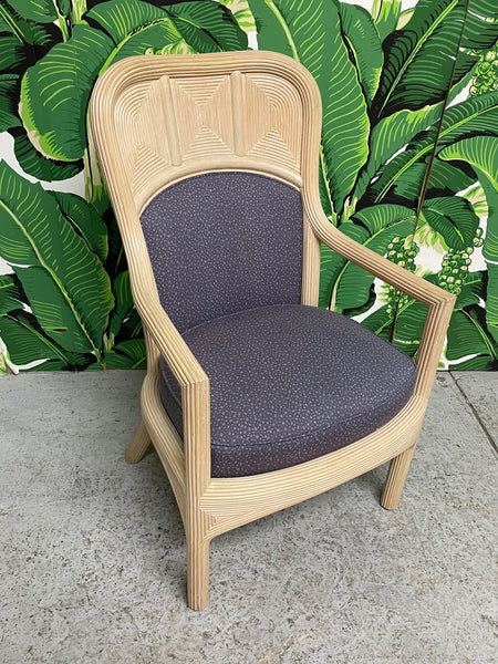 Pencil Reed Rattan Upholstered Dining Chairs