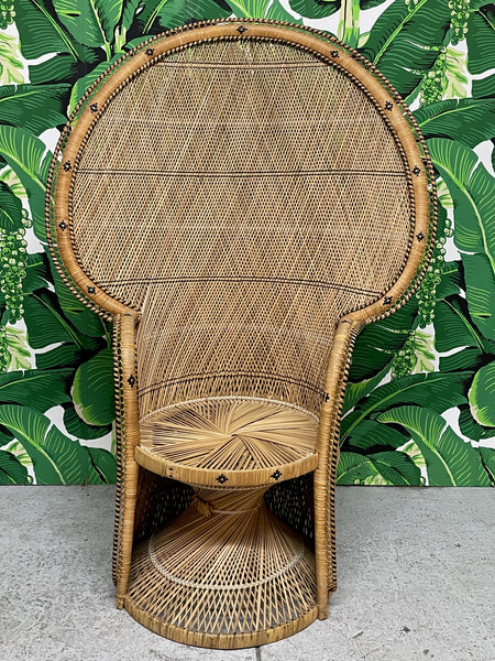 Vintage Wicker Emmanuelle Peacock Chair