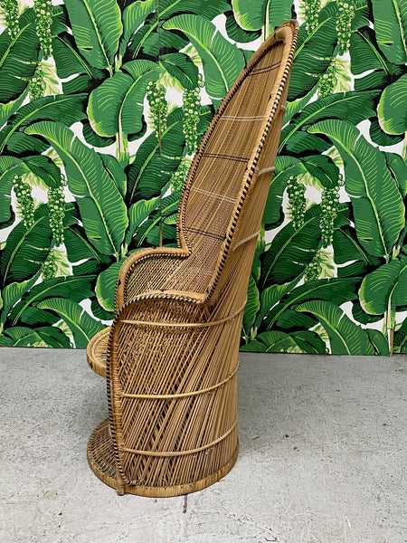 Vintage Wicker Emmanuelle Peacock Chair