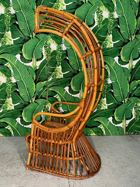 Rattan Porters Chair in the Manner of Franco Albini