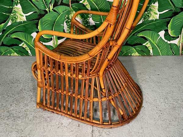 Rattan Porters Chair in the Manner of Franco Albini