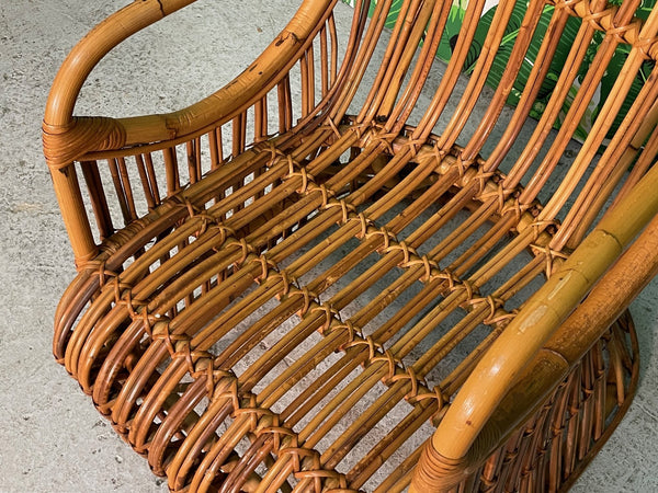 Rattan Porters Chair in the Manner of Franco Albini lower view