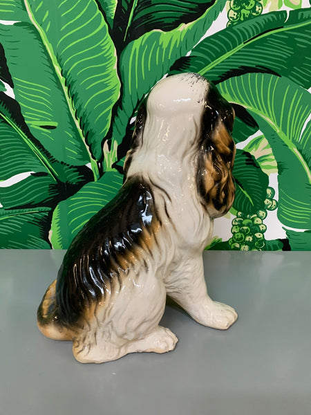 Ceramic King Charles Spaniel Dog Statue back view