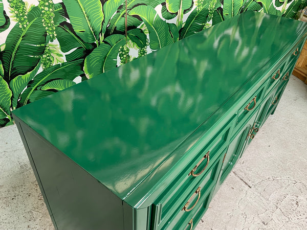 Chinoiserie 9-Drawer Dresser by Thomasville in Green Lacquer