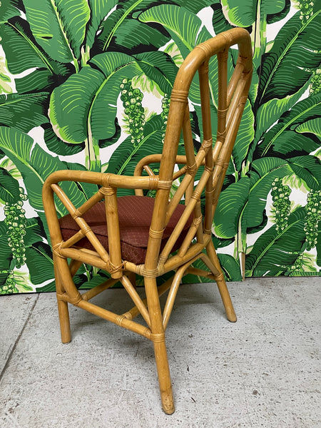 Rattan Chinoiserie Style Dining Chairs, Set of 6