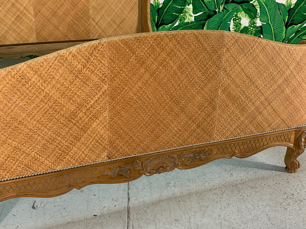 Woven Wicker Queen Size Bed by Ralph Lauren front view