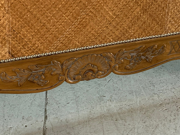 Woven Wicker Queen Size Bed by Ralph Lauren close up