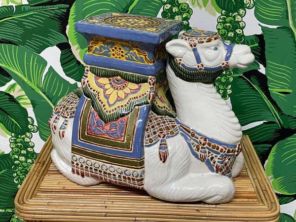 Ceramic Camel Hand Painted Garden Seat