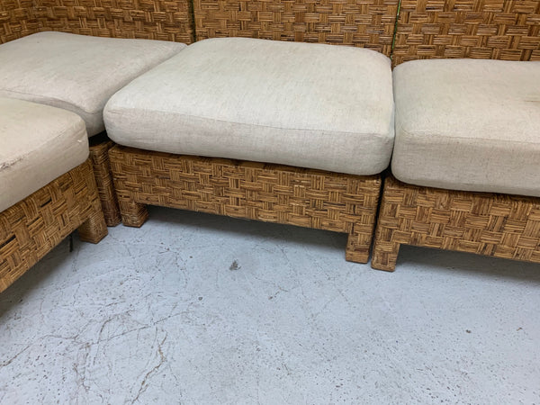 Block Wicker Woven Sectional Sofa front view