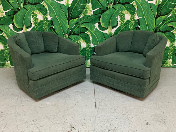 Mid Century Swivel Club Chairs by Kaylyn, a Pair