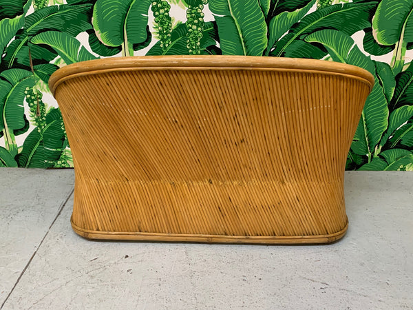Rattan Split Reed Loveseat in the Style of Gabriella Crespi