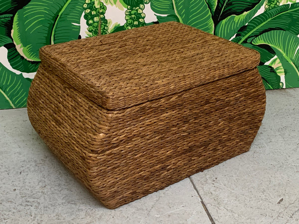 Woven Wicker Trunk Ottoman