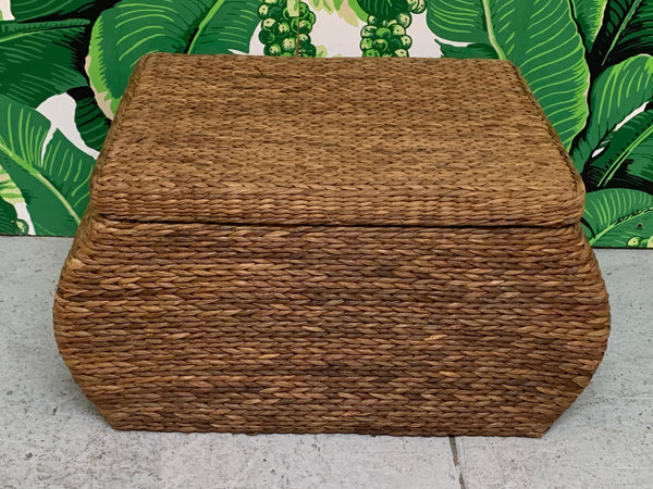 Woven Wicker Trunk Ottoman front view