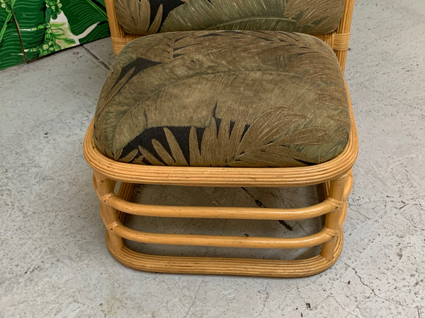 Vintage Rattan Lounge Chair and Ottoman