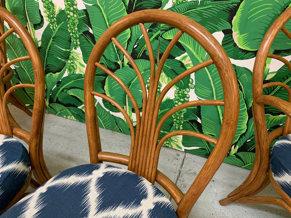 Vintage Rattan Dining Chairs, Set of 4 close up