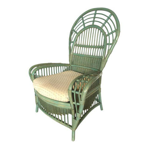 Ficks Reed Rattan Bamboo Fan Back Arm Chair