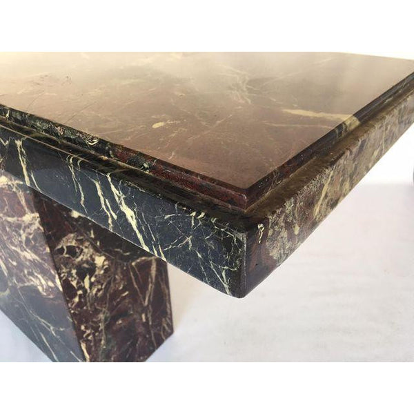 Marble Brutalist Pedestal Console Table