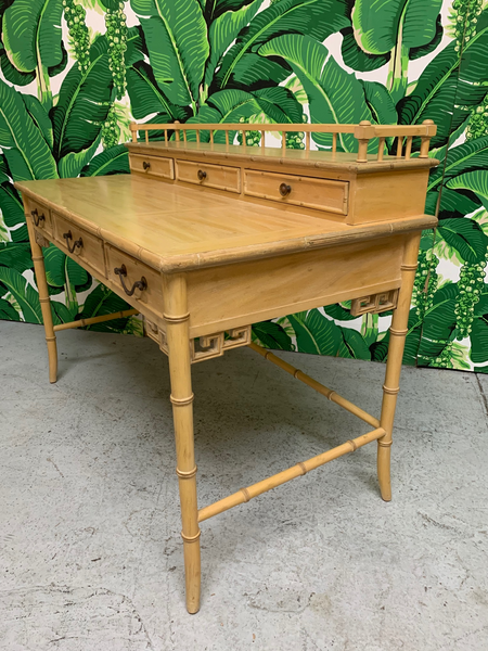 Faux Bamboo Writing Desk by Raymond Sobota for Century Furniture side view