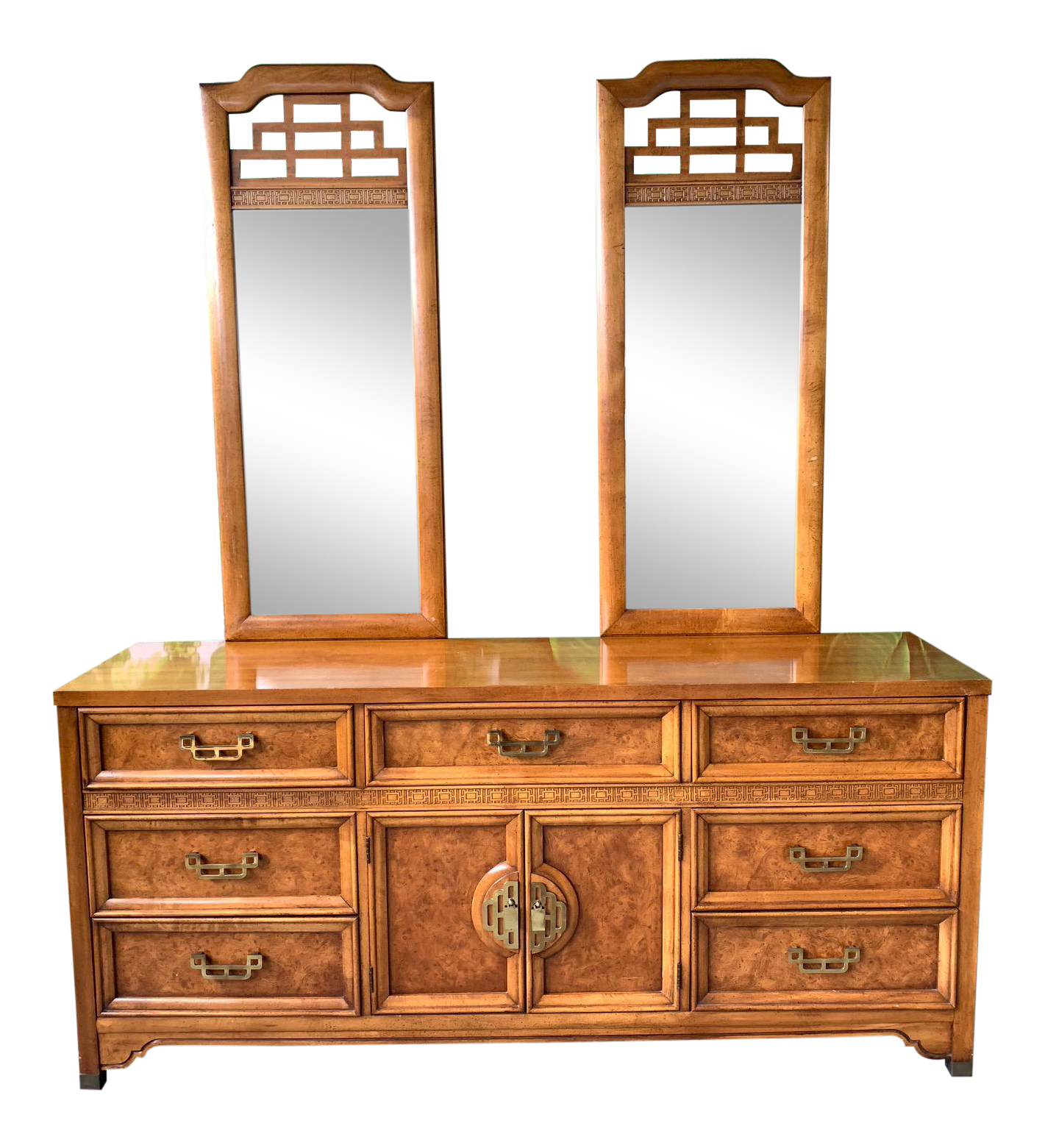 Asian Chinoiserie Burl Dresser Mandarin Collection by Henry Link