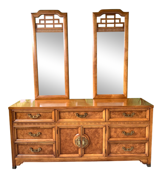 Asian Chinoiserie Burl Dresser Mandarin Collection by Henry Link