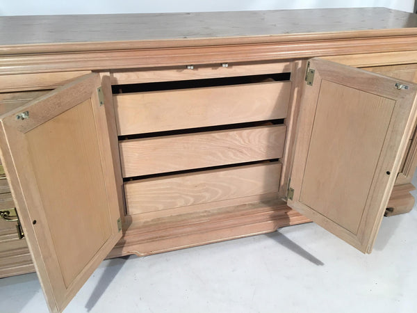 Asian Chinoiserie Light Burl Wood 9-Drawer Dresser drawers