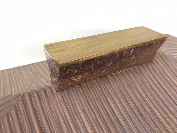 Maitland-Smith Tessellated Marble Pagoda Box handle
