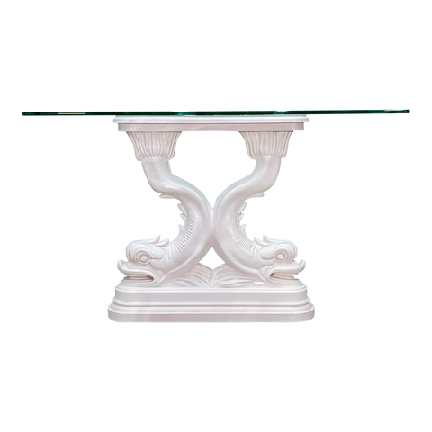 Asian Dolphin Fish Sculptural Console Table