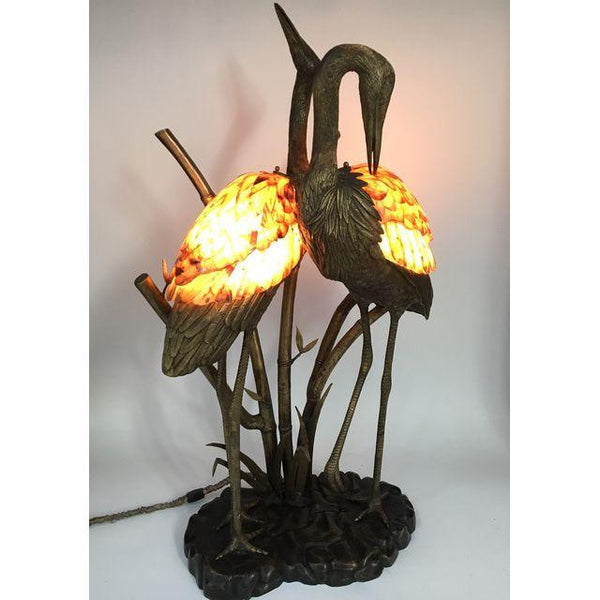 Maitland Smith Brass/Bronze Cranes Lamp