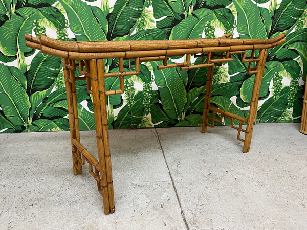 Bamboo Chinoiserie Pagoda Console Table