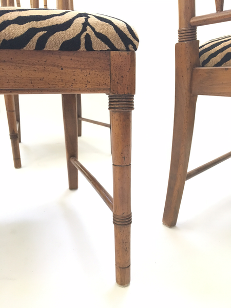 Bamboo Tiger Print Dining Chairs legs