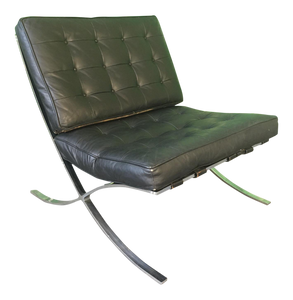 Black Leather Barcelona Chair After Ludwig Mies Van Der Rohe